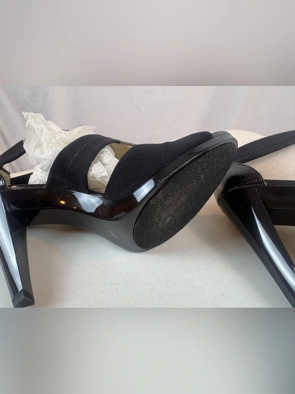 Michael Kors Berkley T Strap Black‎ High Heel Sandals Size 9 4 Inch Heel